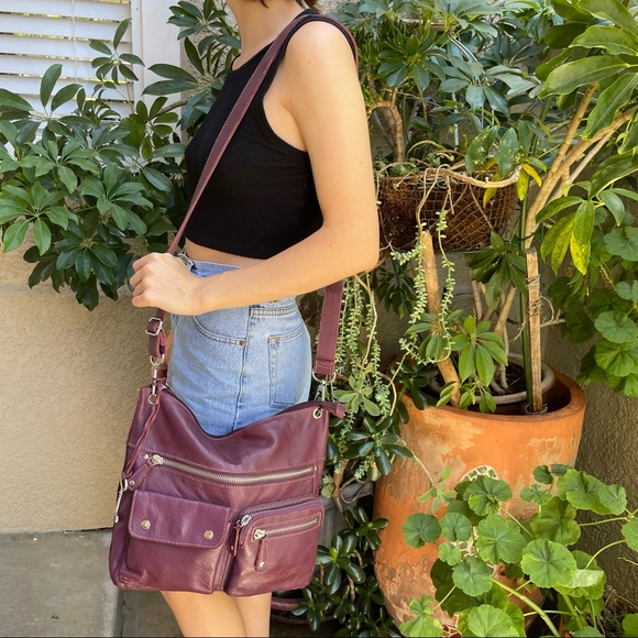 221○ FOSSIL パープル ハンドバッグ Fossil | Bags | Vintage Purple Fossil Pebbled Leather